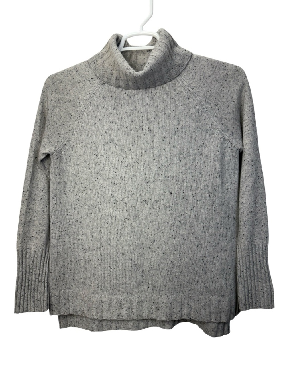 Ann Taylor Sweater Womens Medium Gray 100% Cashmere Turtleneck Pullover Knit